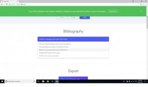 zbib page with citation style selection
