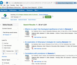 Image of search results for Genesis 1:1 scripture search.
