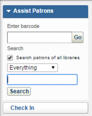 Image demonstrating location of patron search box